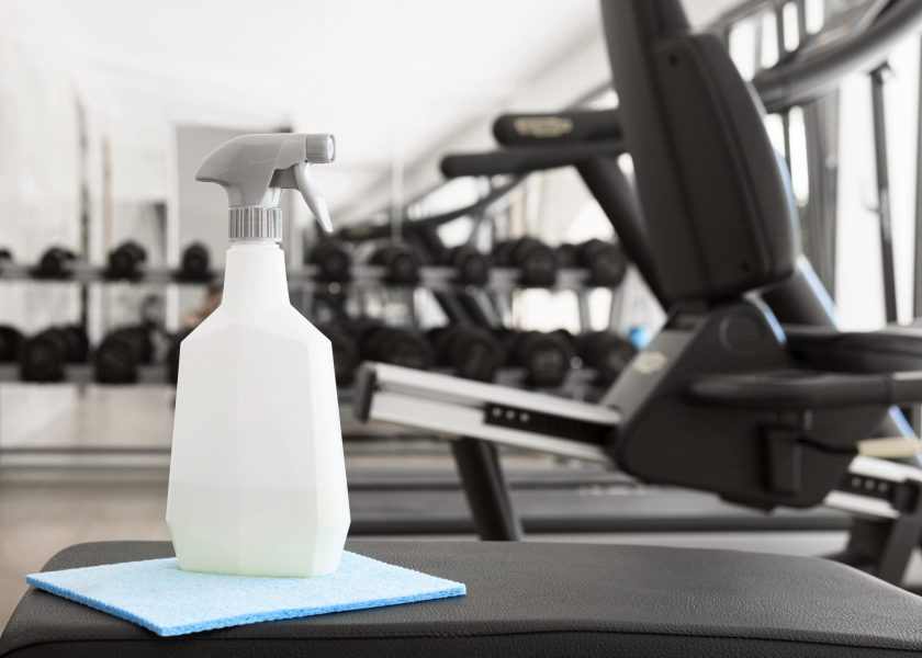 bottle-cleaning-solution-gym-bench